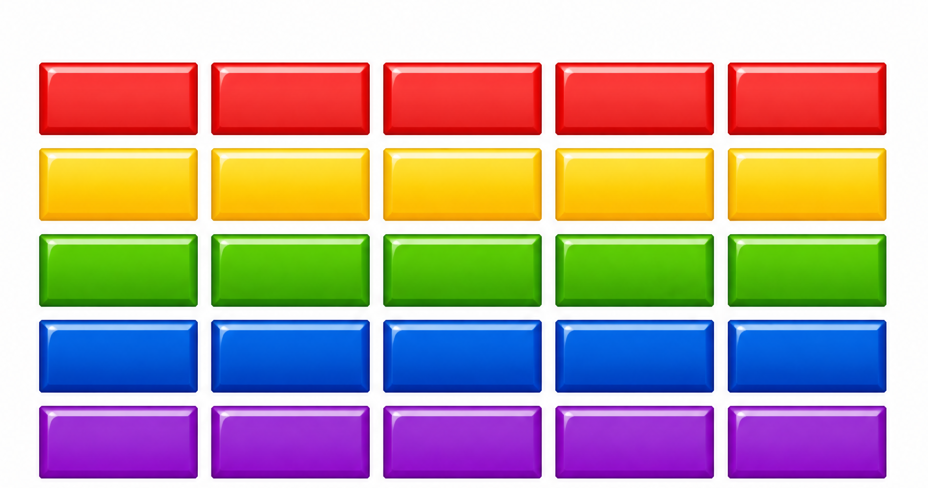 Ezier generated brick set - 5x5 grid of colorful rectangular tiles