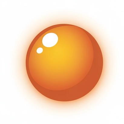 Ideogram generated Breakout ball - orange sphere with glow effect