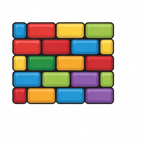 Ideogram generated colorful Breakout brick set